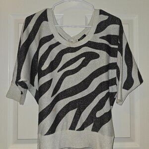 Cropped Zebra Shiny Sweater
